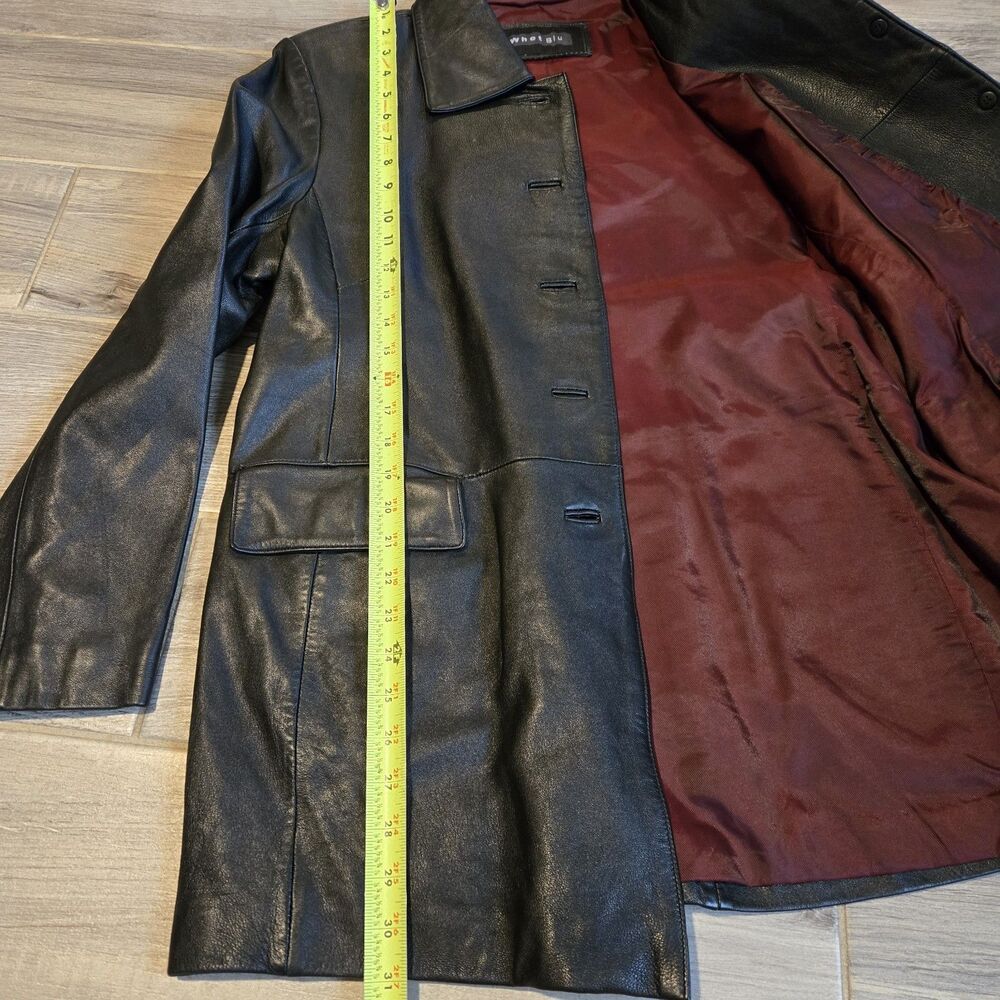 Women’s Whet Blu Black Leather Jacket Size XL motorcycle, 90s matrix style - Picture 13 of 14